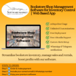 Bookstore shop management software dashboard