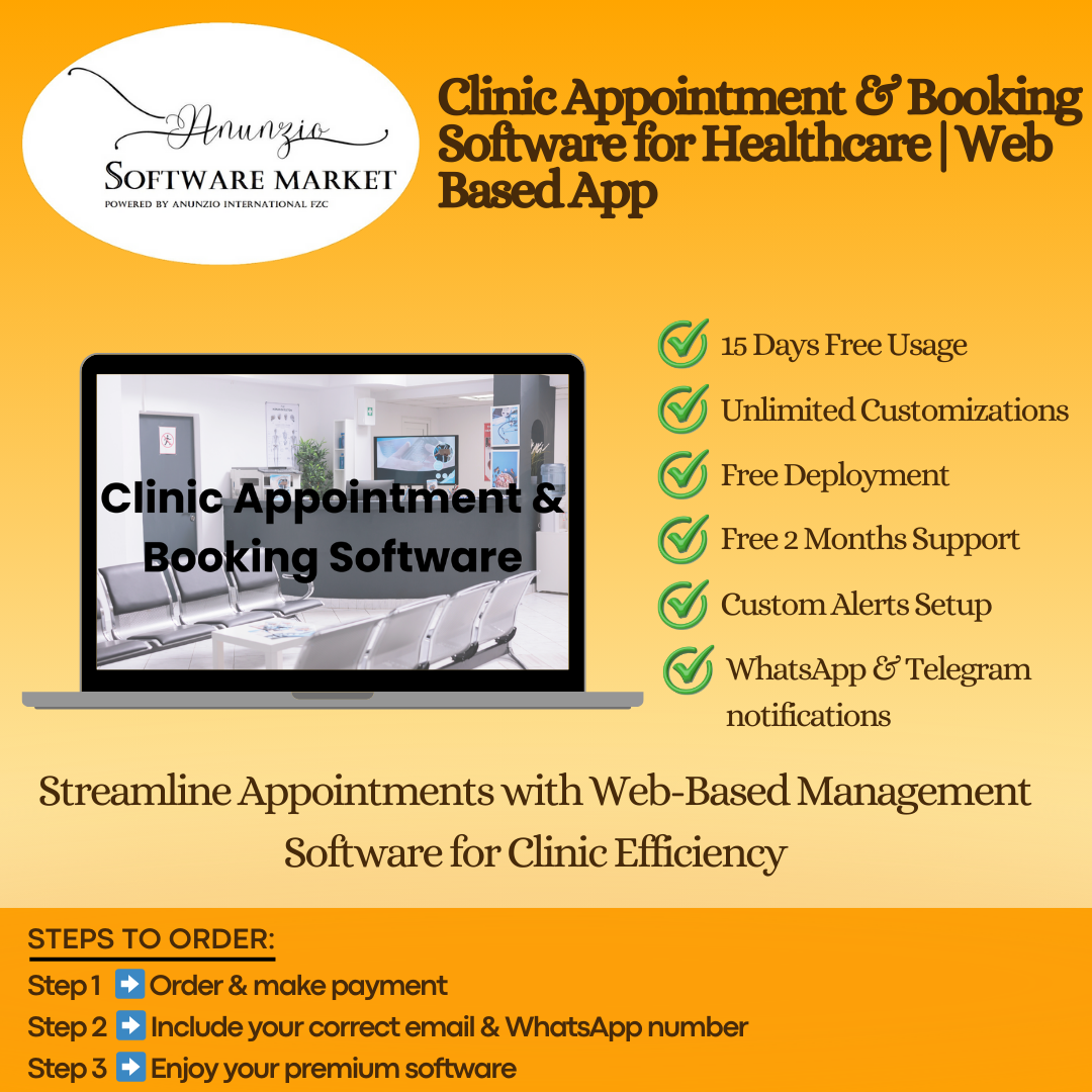 Clinic Appointment & Booking Software dashboard