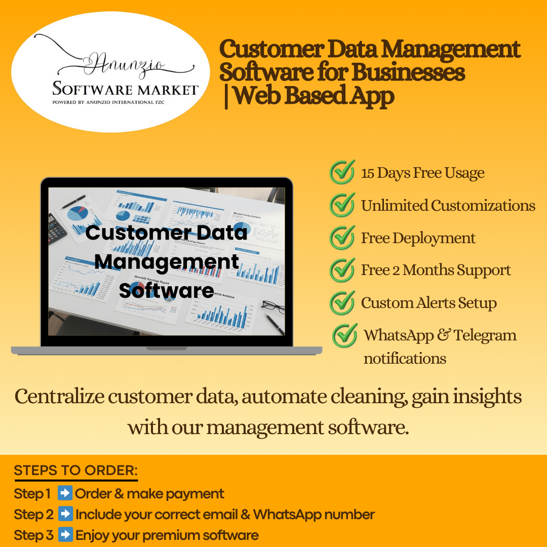 Customer data management software dashboard
