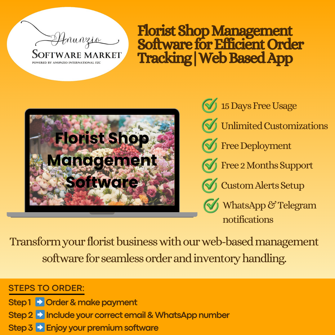 Florist Shop Management Software dashboard