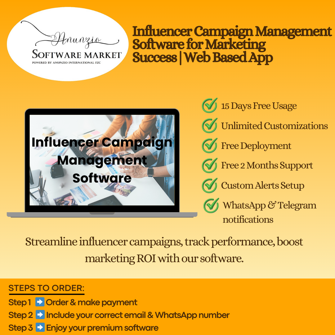 Influencer campaign management software dashboard