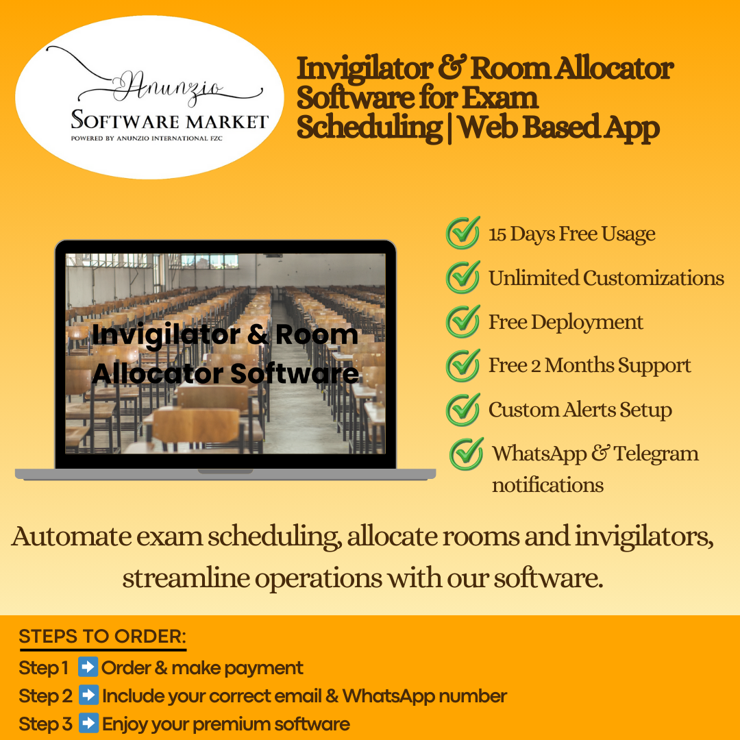Invigilator room allocator software dashboard