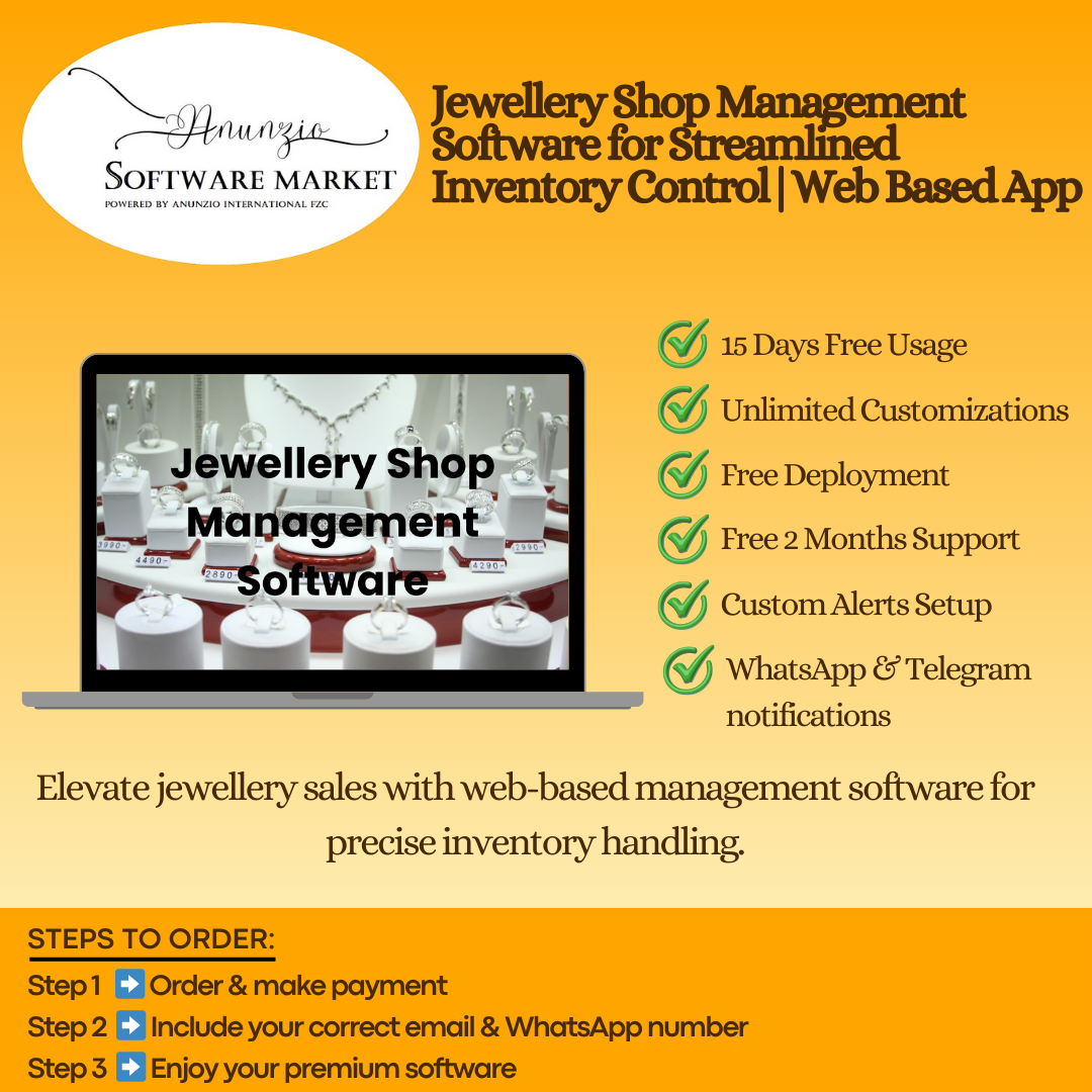 Jewellery Shop Management Software dashboard