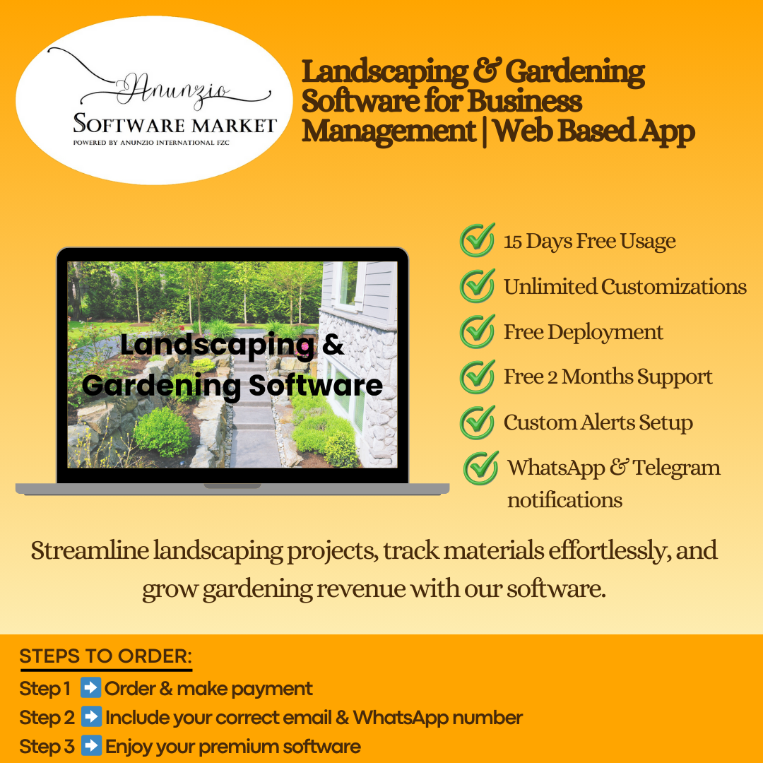 Landscaping & gardening business software dashboard