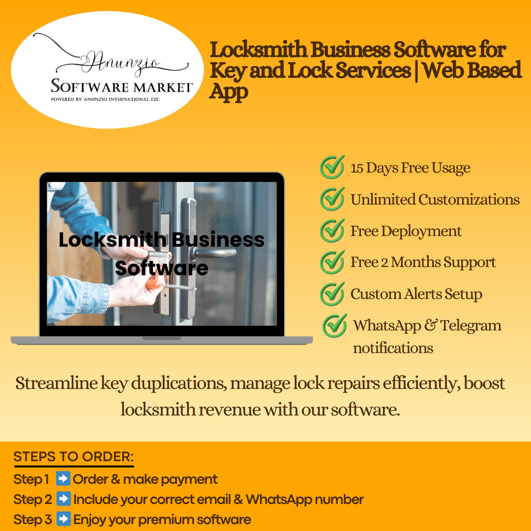 Locksmith business software dashboard