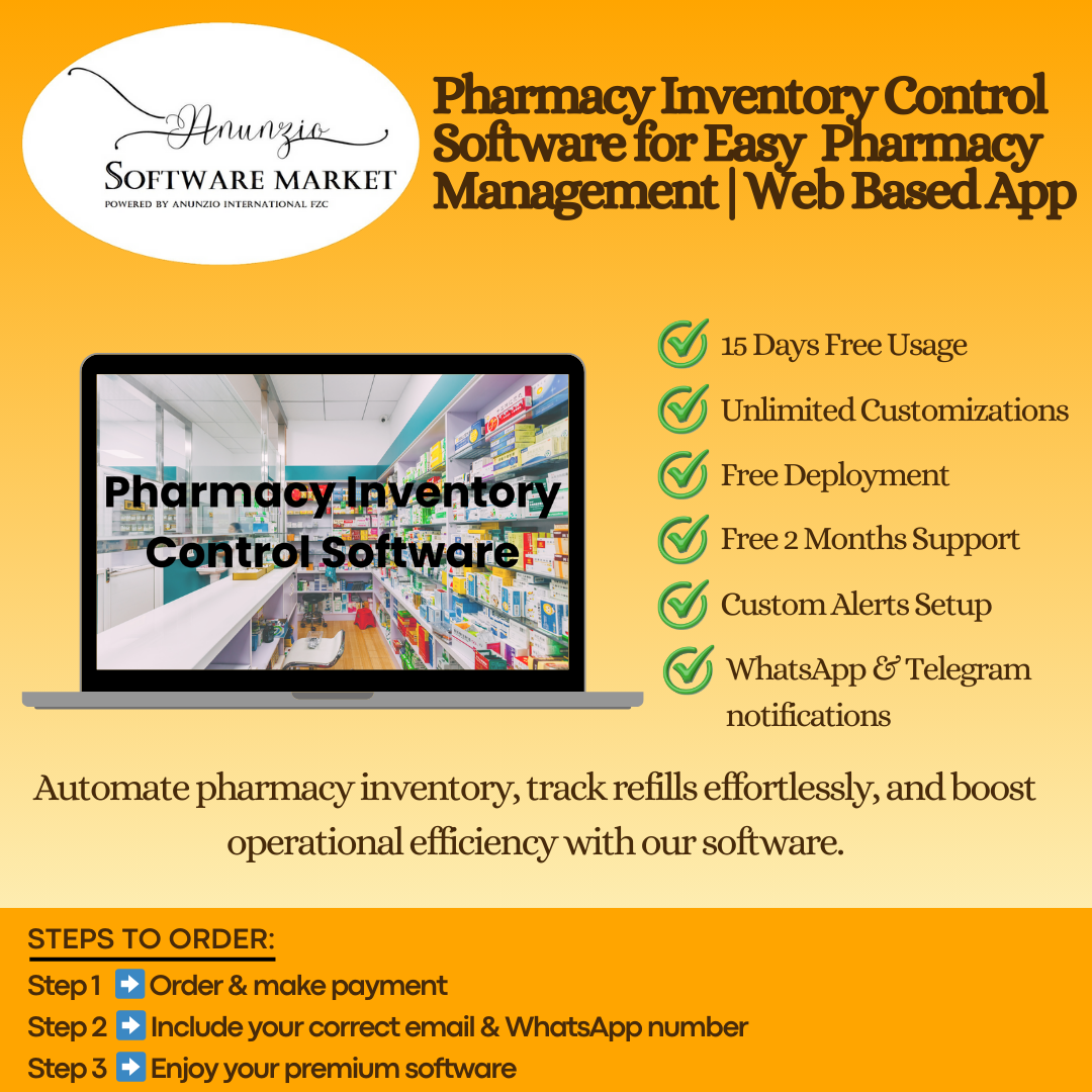 Pharmacy inventory control software dashboard