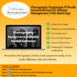 Photography equipment & studio rental software dashboard