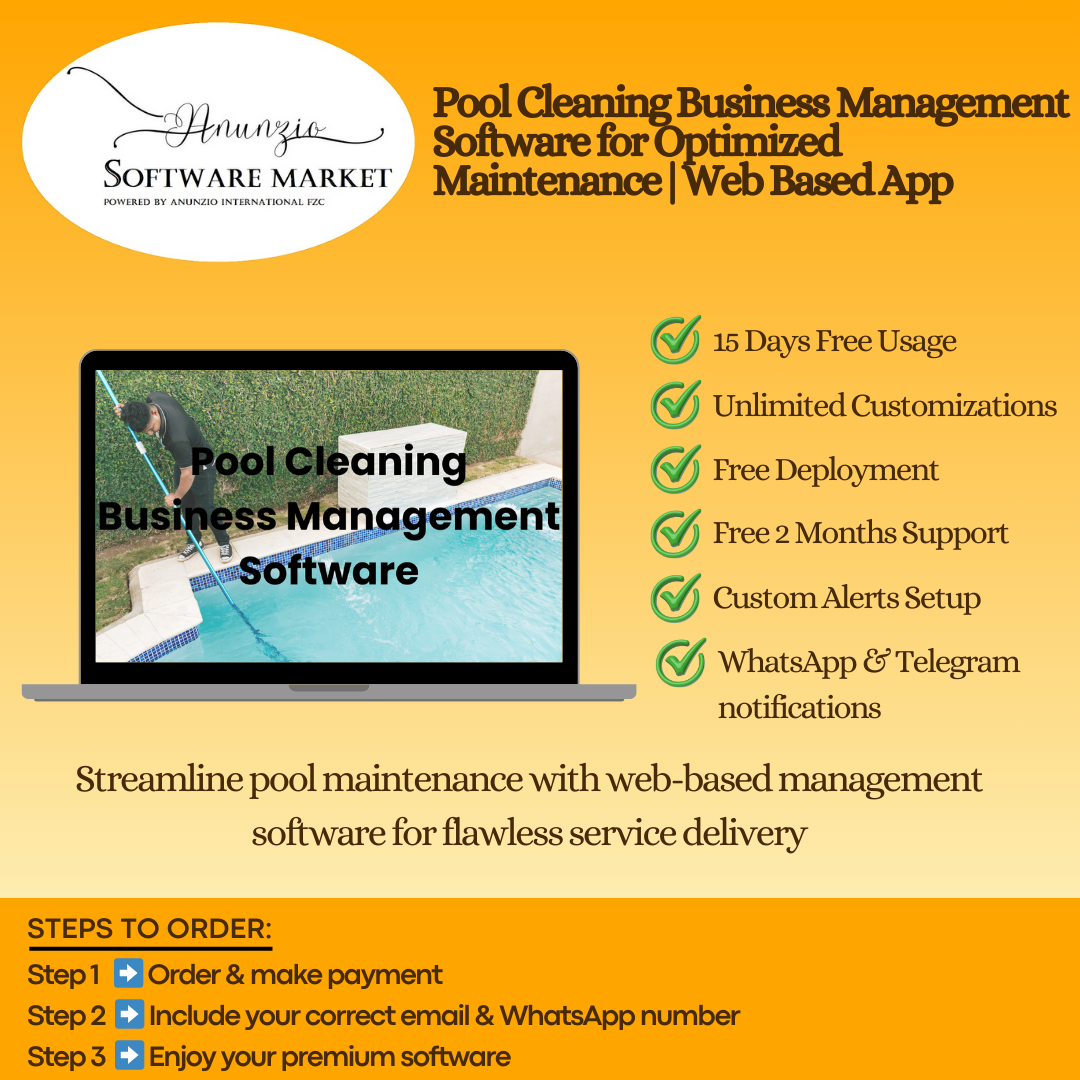 Pool Cleaning Business Management Software dashboard