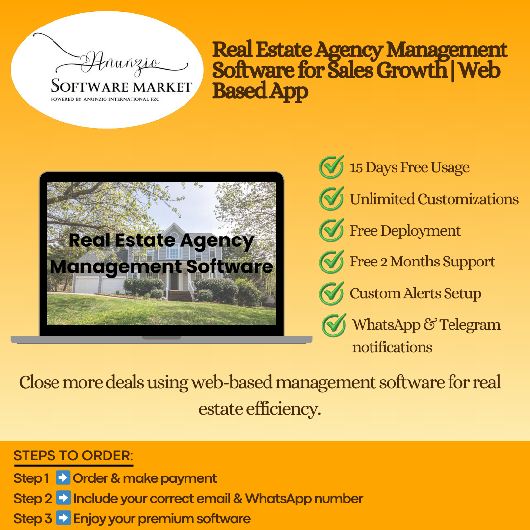 Real Estate Agency Management Software dashboard