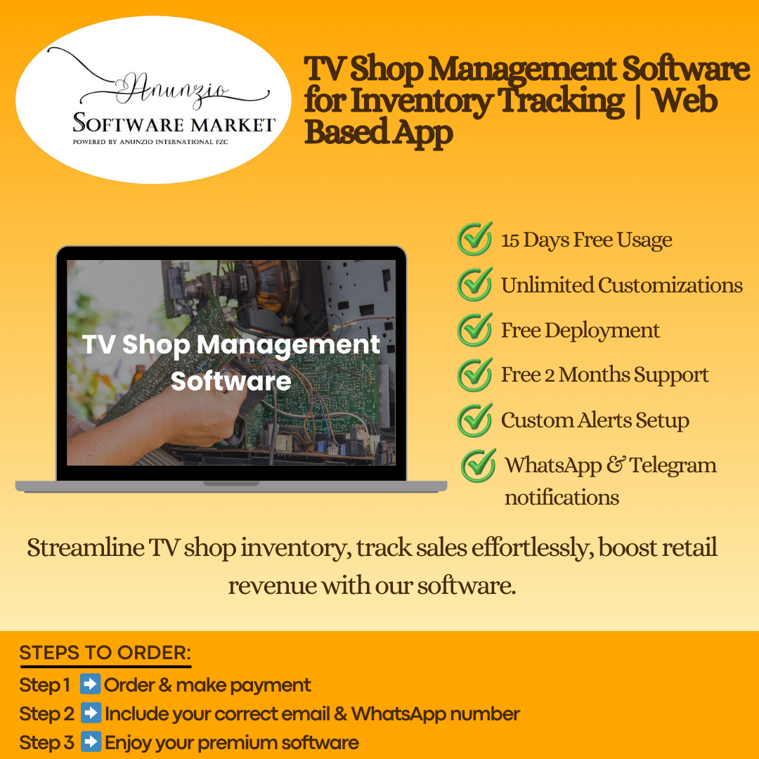 TV shop management software dashboard