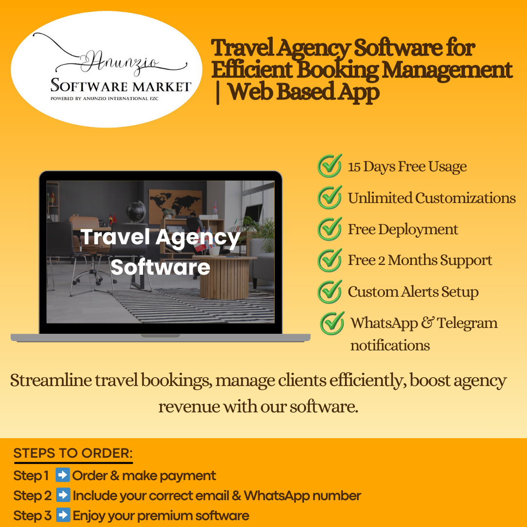 Travel agency software dashboard