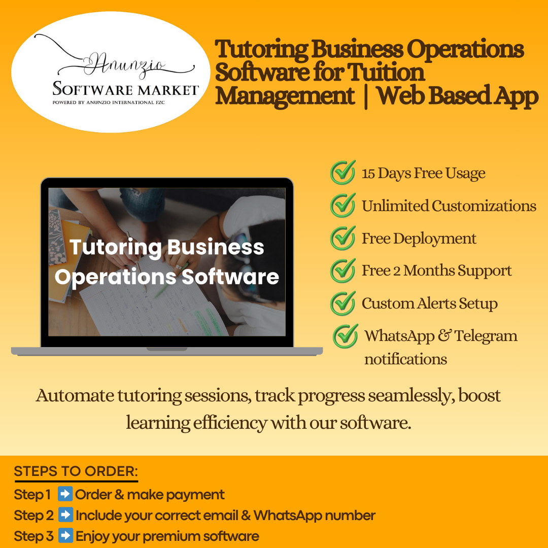 Tutoring business operations software dashboard