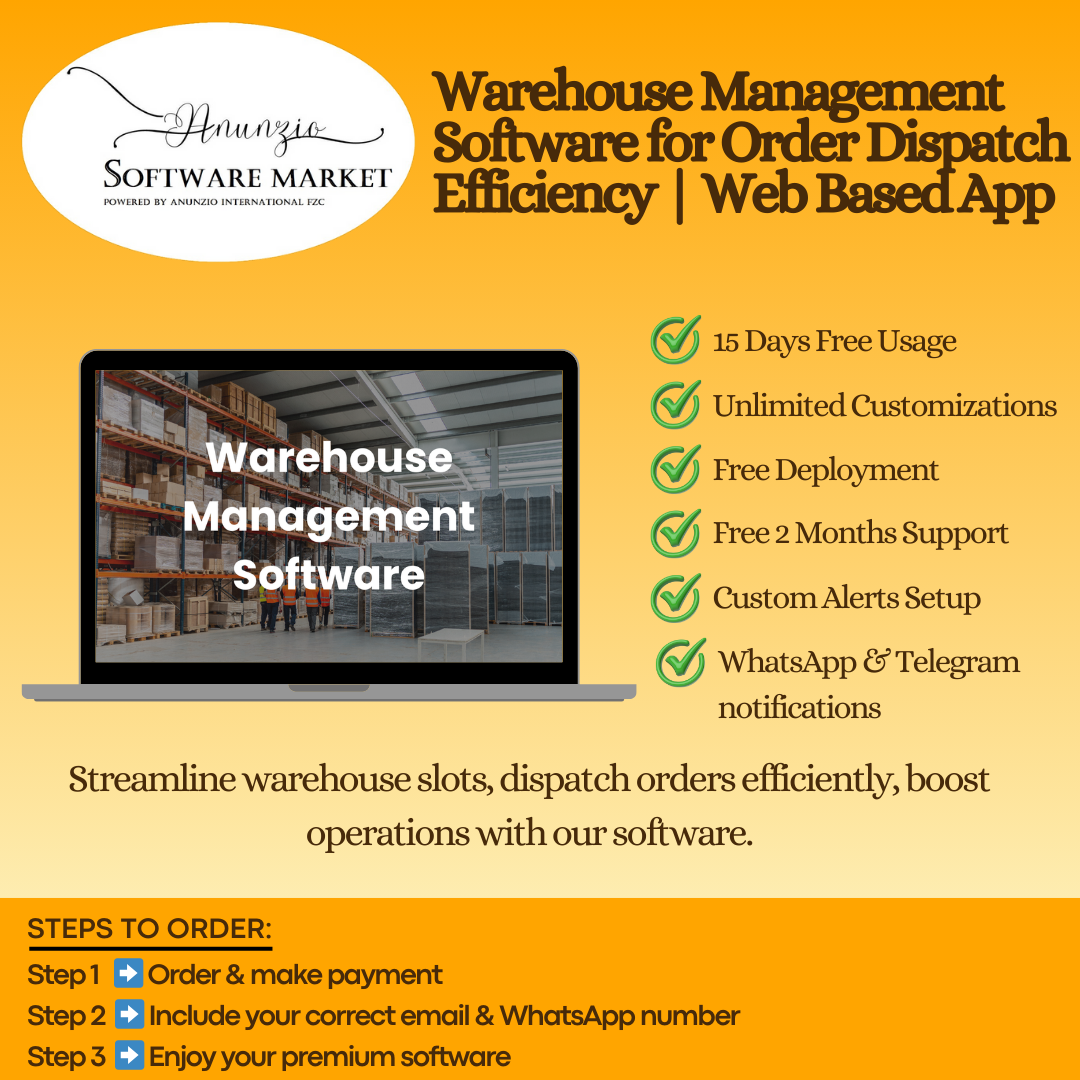 Warehouse management software dashboard