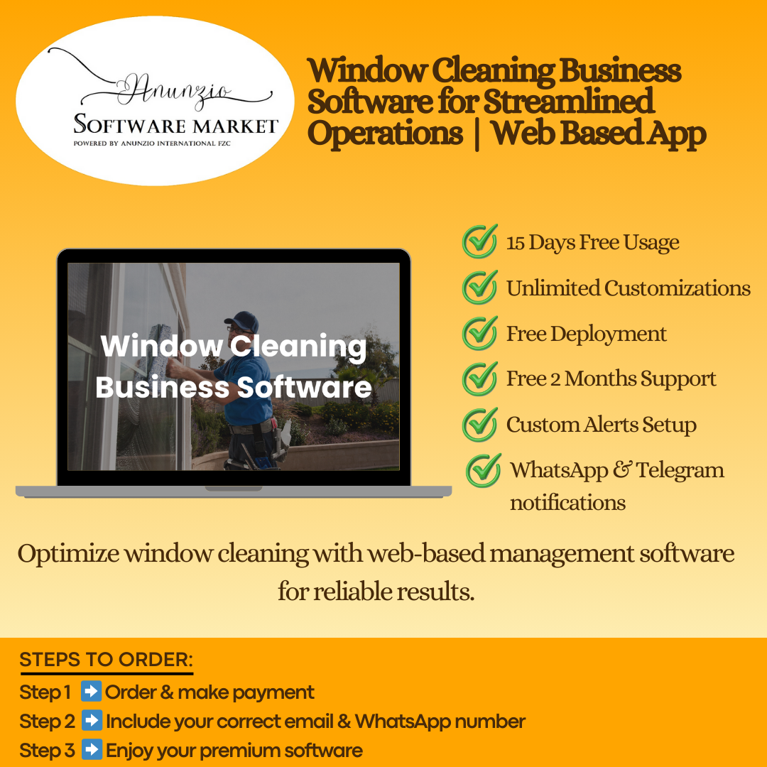 Window Cleaning Business Software dashboard